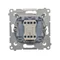 Interrupteur bipolaire avec rétroéclairage LED (module) 10A, 250V, connecteurs rapides, or (métallique)