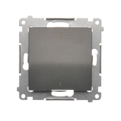 Interrupteur bipolaire (module) 16A, 250V, bornes à vis, anthracite (métallique)