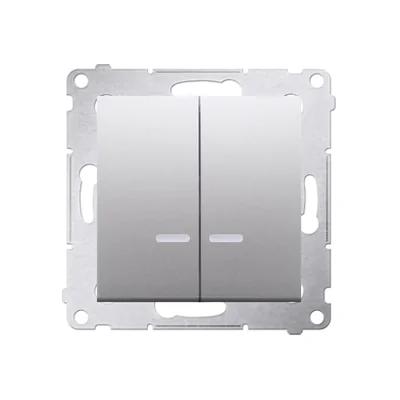 Interrupteur chandelier avec rétroéclairage LED et pour la version 230V (module), argent métallisé