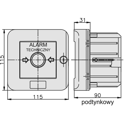 Interrupteur d'alarme automatique encastré WAZP-1S NC-NO IP-55