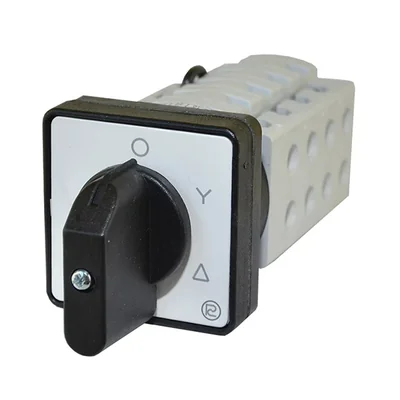 Interrupteur de bureau PROMET avec plaque avant et étiquette 0 - Y - Δ (interrupteur étoile-triangle), 25 A, IP65