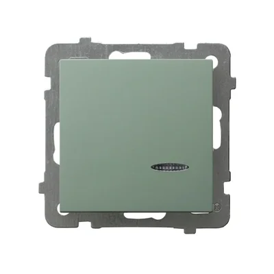 Interrupteur de commande AS avec éclairage bleu, vert mat