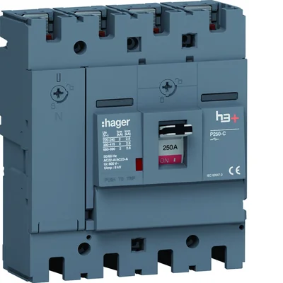 Interrupteur de puissance MCCB h3+ P250 4P 250A
