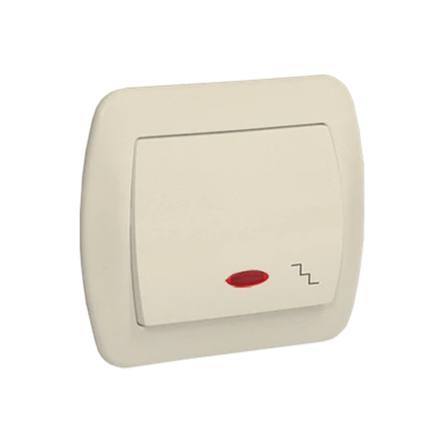 Interrupteur d'escalier avec rétroéclairage 10A 250V beige bornes à vis