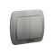 Interrupteur d'escalier double 230V, argent métallique