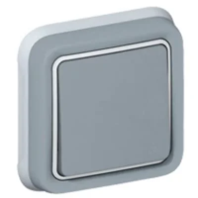 Interrupteur d'escalier gris PLEXO55 10AX-250V~ - Kit encastré