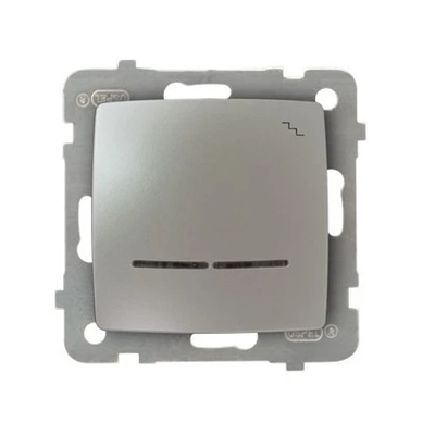 Interrupteur d'escalier KARO Silver Pearl avec rétroéclairage, sans cadre
