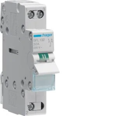 Interrupteur d'installation modulaire I-II point commun par le bas 1P 32A