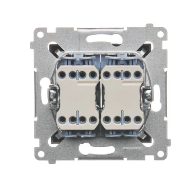 Interrupteur double croix 2 touches (module) 230V, bronze métallisé mat