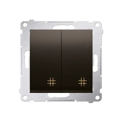 Interrupteur double croix 2 touches (module) 230V, bronze métallisé mat