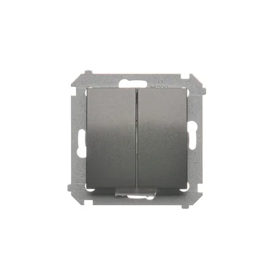 Interrupteur double d'escalier Simon 54 WMDL-06120x-048 avec éclairage sans pictogramme (module) 10AX, 250 V~, bornes à vis ; anthracite