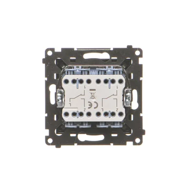 Interrupteur double d'escalier Simon 55 WMDL-TW6-2-149 (module) 10 AX, 250 V~, connecteurs rapides ; noir mat