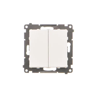 Interrupteur double d'escalier Simon 55 WMDL-TW6-2X-111 sans pictogramme (module) 10 AX, 250 V~, connecteurs rapides ; blanc mat