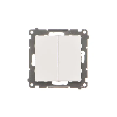 Interrupteur double d'escalier Simon 55 WMDL-TW6-2X-114 sans pictogramme (module) 10 AX, 250 V~, connecteurs rapides ; gris clair mat
