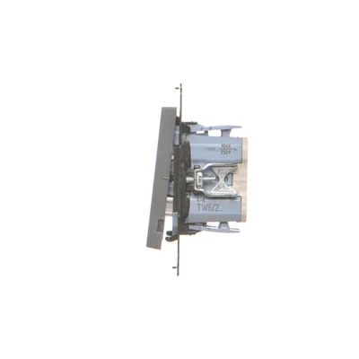Interrupteur double d'escalier Simon 55 WMDL-TW6-2X-116 sans pictogramme (module) 10 AX, 250 V~, connecteurs rapides ; graphite mat