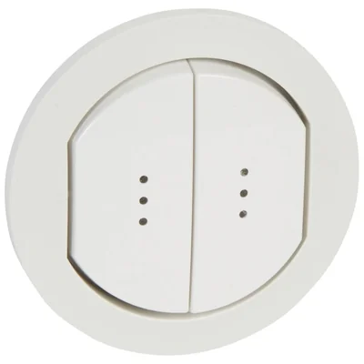 Interrupteur double IP44 avec rétroéclairage blanc IP44