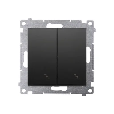 Interrupteur double pour escalier Simon 54 WMDL-0602xx-049 (module) 10AX, 250 V~, bornes à vis ; noir