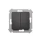 Interrupteur double pour escalier Simon 54 WMDL-0602xx-049 (module) 10AX, 250 V~, bornes à vis ; noir