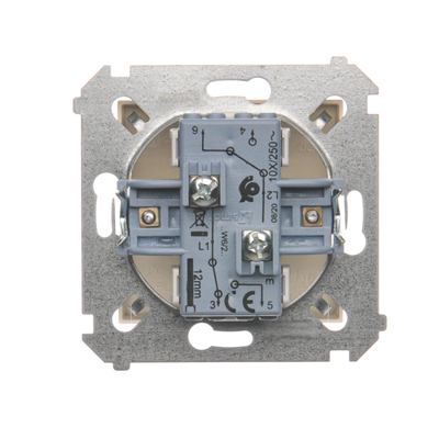 Interrupteur escalier double (module) 10A 230V crème bornes à vis