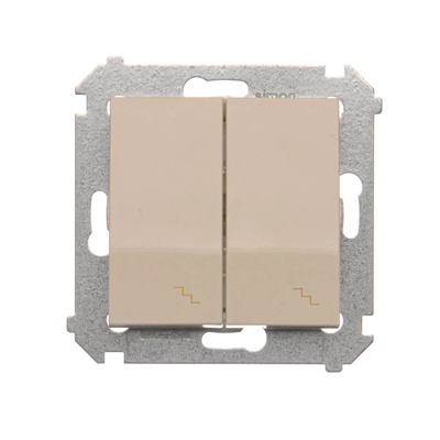 Interrupteur escalier double (module) 10A 230V crème bornes à vis