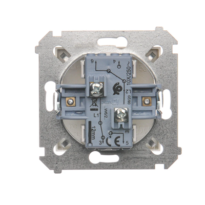 Interrupteur escalier double (module) 10A 250V bornes à vis or (métallique)
