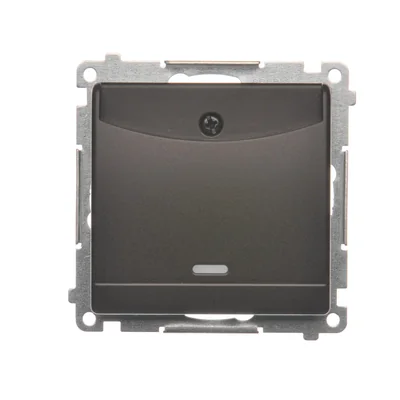 Interrupteur hôtel avec rétroéclairage 10A (module) marron mat métallisé