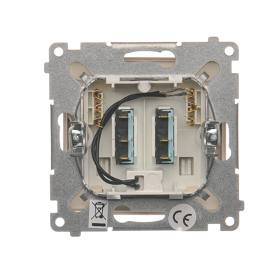 Interrupteur hôtel double -2Z avec rétro-éclairage. Courant nominal 10A (module) crème