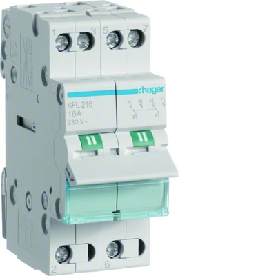 Interrupteur I-II vers le bas alimentation 2P 16A