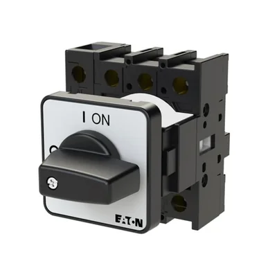 Interrupteur marche/arrêt P1-25/E/N, tripolaire + neutre, 25 A, montage en surface, bouton noir, non verrouillable