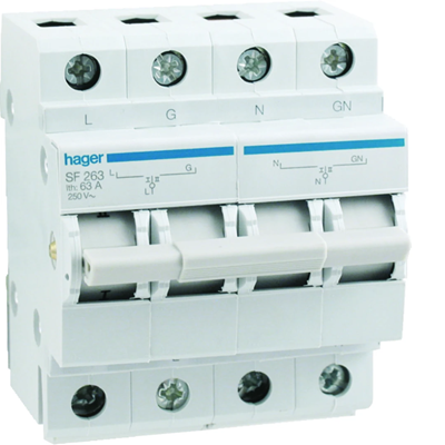 Interrupteur secteur modulaire 63A à deux vitesses I-0-II