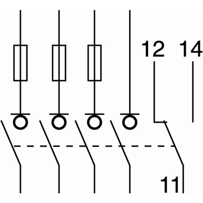 Interrupteur-sectionneur à fusibles 63A, 400 V, 4 pôles, D02, HK