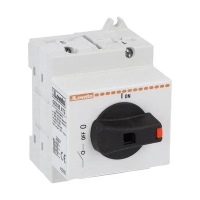 Interrupteur-sectionneur GD025AT2 pour applications photovoltaïques, commutation directe, poignée noire, DC21B : 25 A à 800 V CC, 16 A à 1 000 V CC