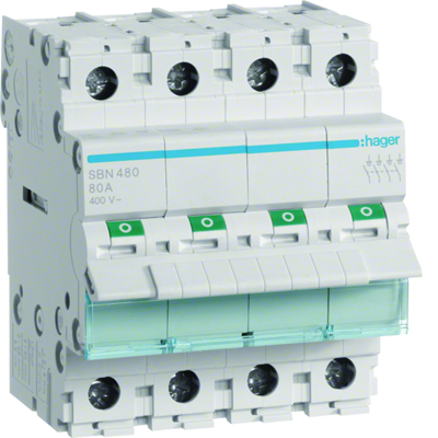 Interrupteur-sectionneur modulaire 4P 80A 400VAC