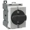 Interrupteur-sectionneur modulaire OT40M3 blanc 40 A, triphasé, commande frontale avec bouton, couvercle de bornier IP20, montage sur plaque ou rail DIN