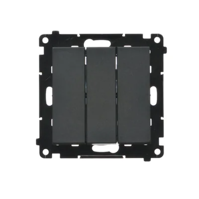 Interrupteur triple Simon 55 WMDL-031xx4-0149 avec éclairage LED (module) 10 AX, 250 V~, connecteurs rapides ; noir mat