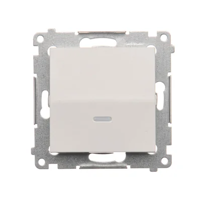 Interrupteur unipolaire avec rétroéclairage LED (module) 10A 250V connecteurs rapides blanc
