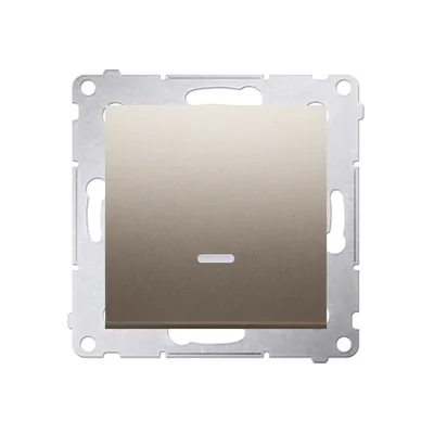 Interrupteur unipolaire avec rétroéclairage LED (module) 10A 250V connecteurs rapides dorés (métalliques)