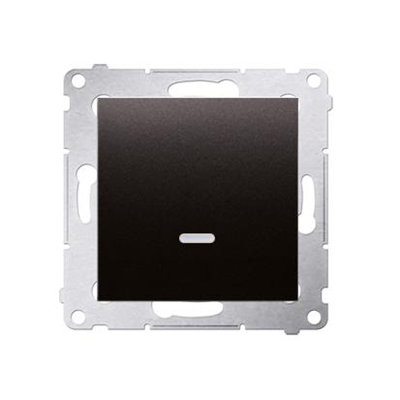 Interrupteur unipolaire avec rétroéclairage LED (module) 16A 250V anthracite (métallique)