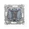 Interrupteur unipolaire avec rétroéclairage LED (module) 230V, argent métallisé