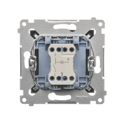 Interrupteur unipolaire avec signalisation d'activation LED (module) 10A 250V connecteurs rapides anthracite (métallique)