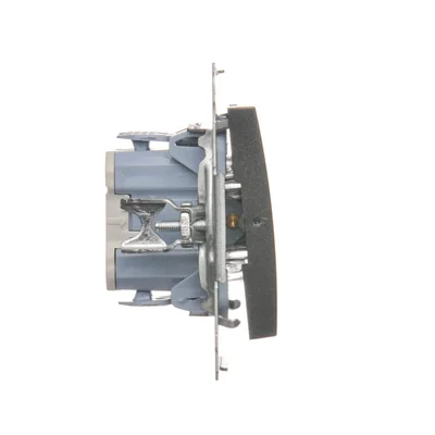 Interrupteur unipolaire avec signalisation d'activation LED (module) 10A 250V connecteurs rapides anthracite (métallique)