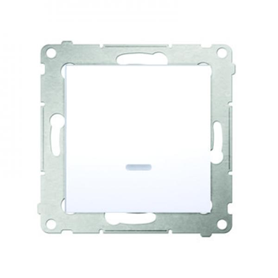 Interrupteur unipolaire avec signalisation LED (module) 10A 250V connecteurs rapides blanc