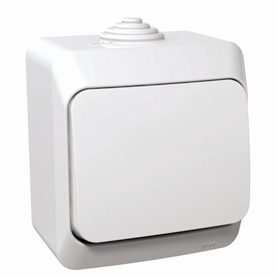 Interrupteur unipolaire Cedar Plus IP44 blanc