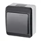 Interrupteur unipolaire en saillie HERMES (interrupteur d'escalier) IP 44 - couleur anthracite