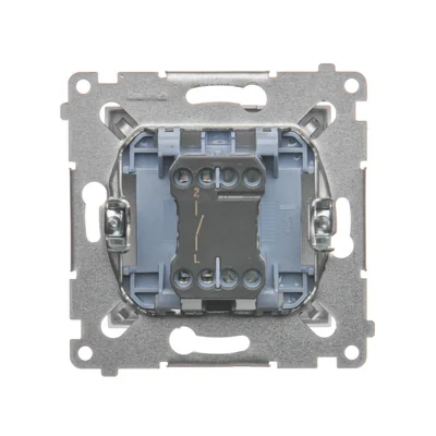 Interrupteur unipolaire (module) 16A 250V bornes à vis argent (métallique)
