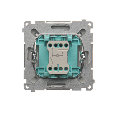 Interrupteur unipolaire (module) avec signalisation d'activation, 230V, acier inoxydable métallique