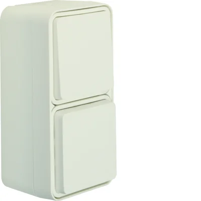 Interrupteur universel W.1 avec prise de terre, vertical, complet, IP55, blanc