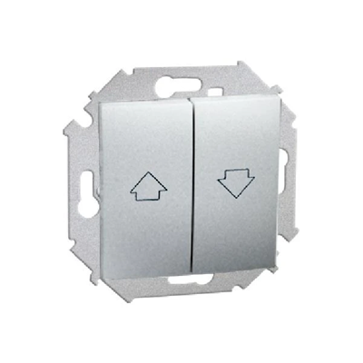 Interrupteur volet roulant (module) 10A 250V bornes à vis aluminium (métallique)