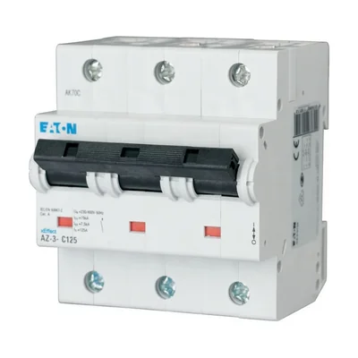 Interruptor automático AZ-3-C80 de 25 kA, In=80 A, tipo C, trifásico. Serie AZ.