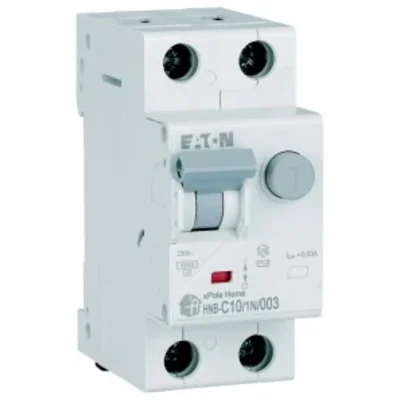 Interruptor automático combinado HNB-C10/1N/003, 6 kA, In=10 A, IΔN=0,03 A, característica C, tipo CA, 1+N polo. Serie HNB.